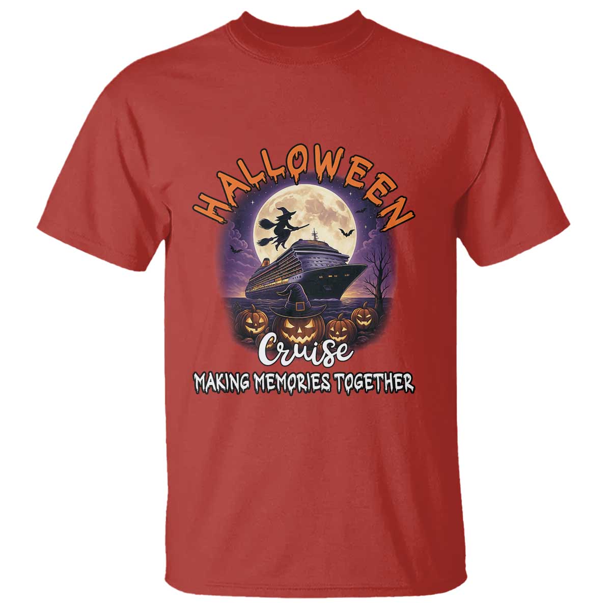 Funny Cruise Halloween T Shirt Making Memories Together TS14 Red Print Your Wear