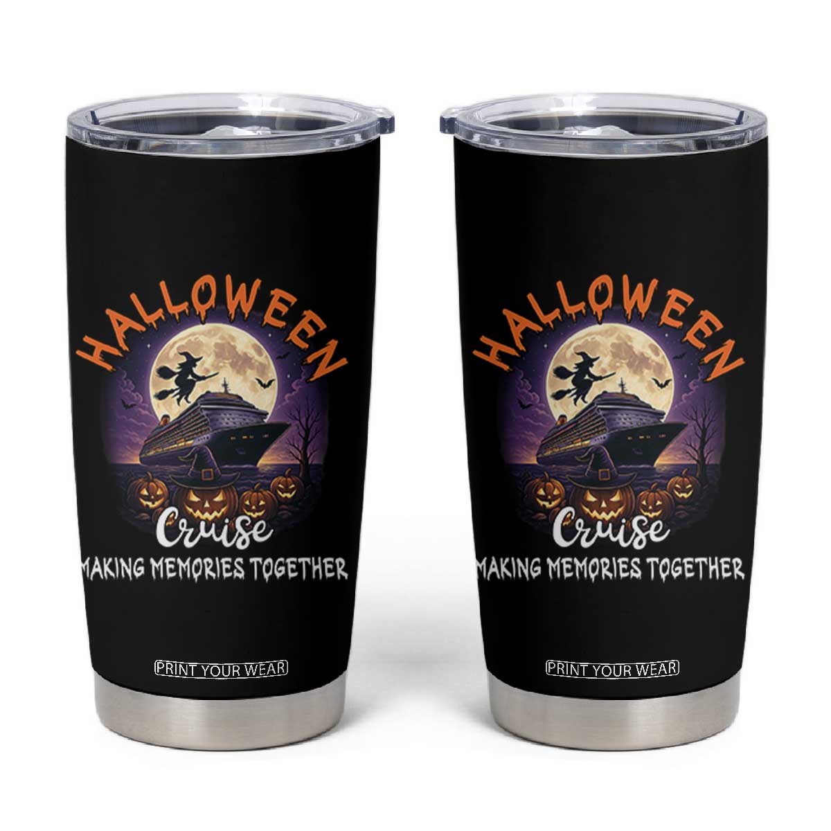 Funny Cruise Halloween Tumbler Cup Making Memories Together TS14 Black Print Your Wear