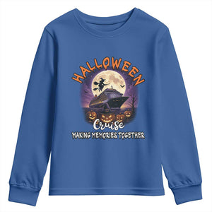 Funny Cruise Halloween Youth Sweatshirt Making Memories Together TS14 Royal Blue Print Your Wear