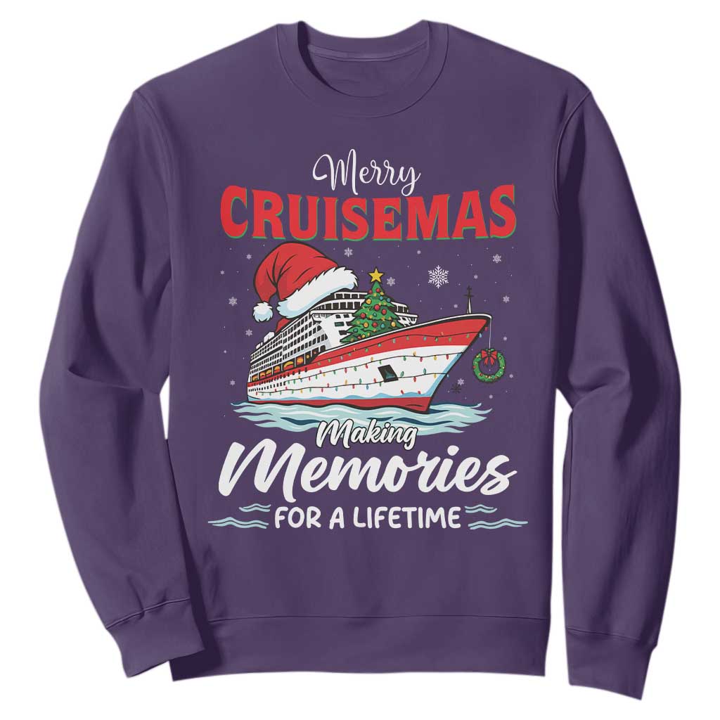Christmas Cruise Sweatshirt Merry Cruisemas Making Memories For A Life Time TS14 Purple Print Your Wear