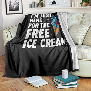 Funny Cruise Throw Blanket I Am Just Here For The Free Ice Cream TS14 Print Your Wear