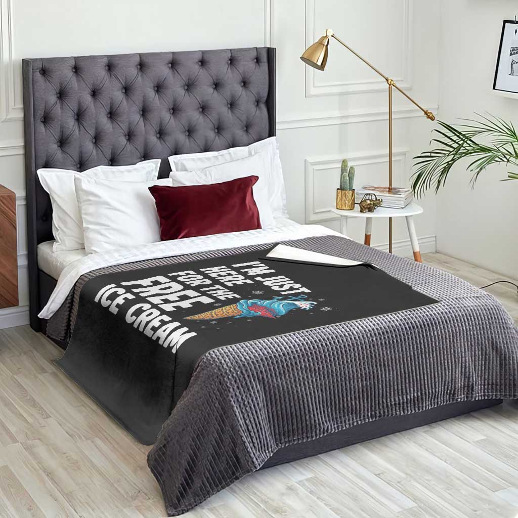 Funny Cruise Throw Blanket I Am Just Here For The Free Ice Cream TS14 Print Your Wear