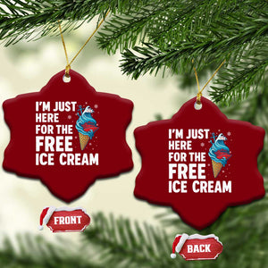 Funny Cruise Ceramic Ornament I Am Just Here For The Free Ice Cream TS14 Print Your Wear