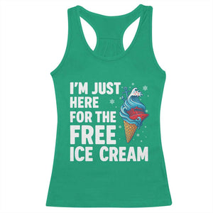 Funny Cruise Racerback Tank Top I Am Just Here For The Free Ice Cream TS14 Irish Green Print Your Wear