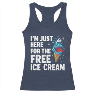 Funny Cruise Racerback Tank Top I Am Just Here For The Free Ice Cream TS14 Navy Print Your Wear