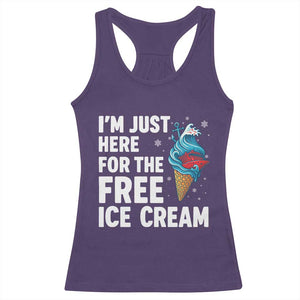 Funny Cruise Racerback Tank Top I Am Just Here For The Free Ice Cream TS14 Purple Print Your Wear