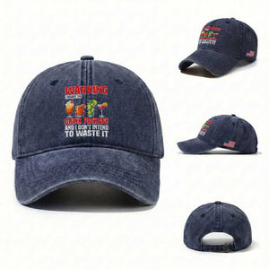 Funny Cruise Ship Washed Cotton Baseball Cap Warning I Bought The Drink Package TS14 Washed Cap Universal Fit Navy Print Your Wear