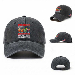 Funny Cruise Ship Washed Cotton Baseball Cap Warning I Bought The Drink Package TS14 Washed Cap Universal Fit Dark Gray Print Your Wear