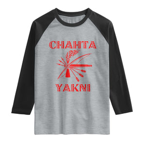 Choctaw Nation Chahta Yakni Native American Raglan Shirt TS14 Heather Gray Black Print Your Wear