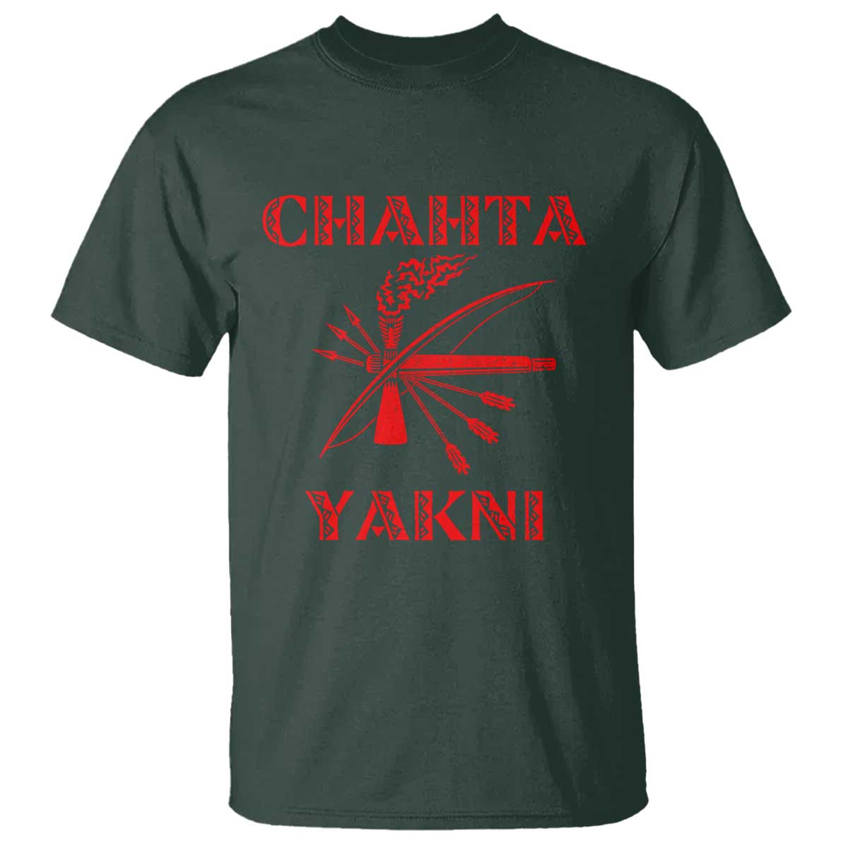 Choctaw Nation Chahta Yakni Native American T Shirt TS14 Dark Forest Green Print Your Wear