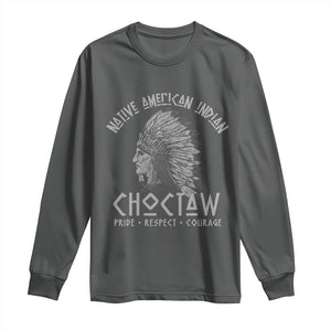 Choctaw Native American Indian Pride Indigenous Tribe Long Sleeve Shirt TS14 Dark Heather Print Your Wear