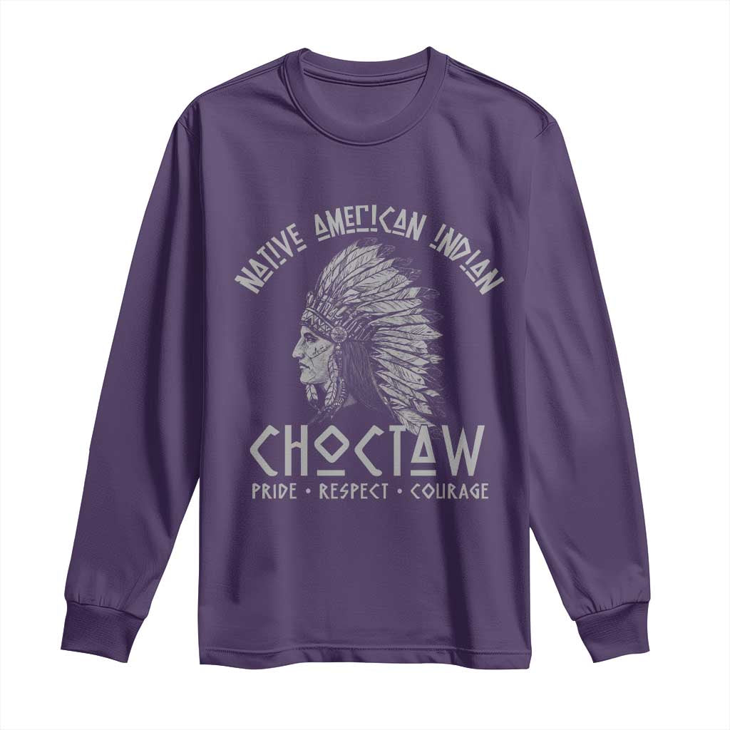 Choctaw Native American Indian Pride Indigenous Tribe Long Sleeve Shirt TS14 Purple Print Your Wear