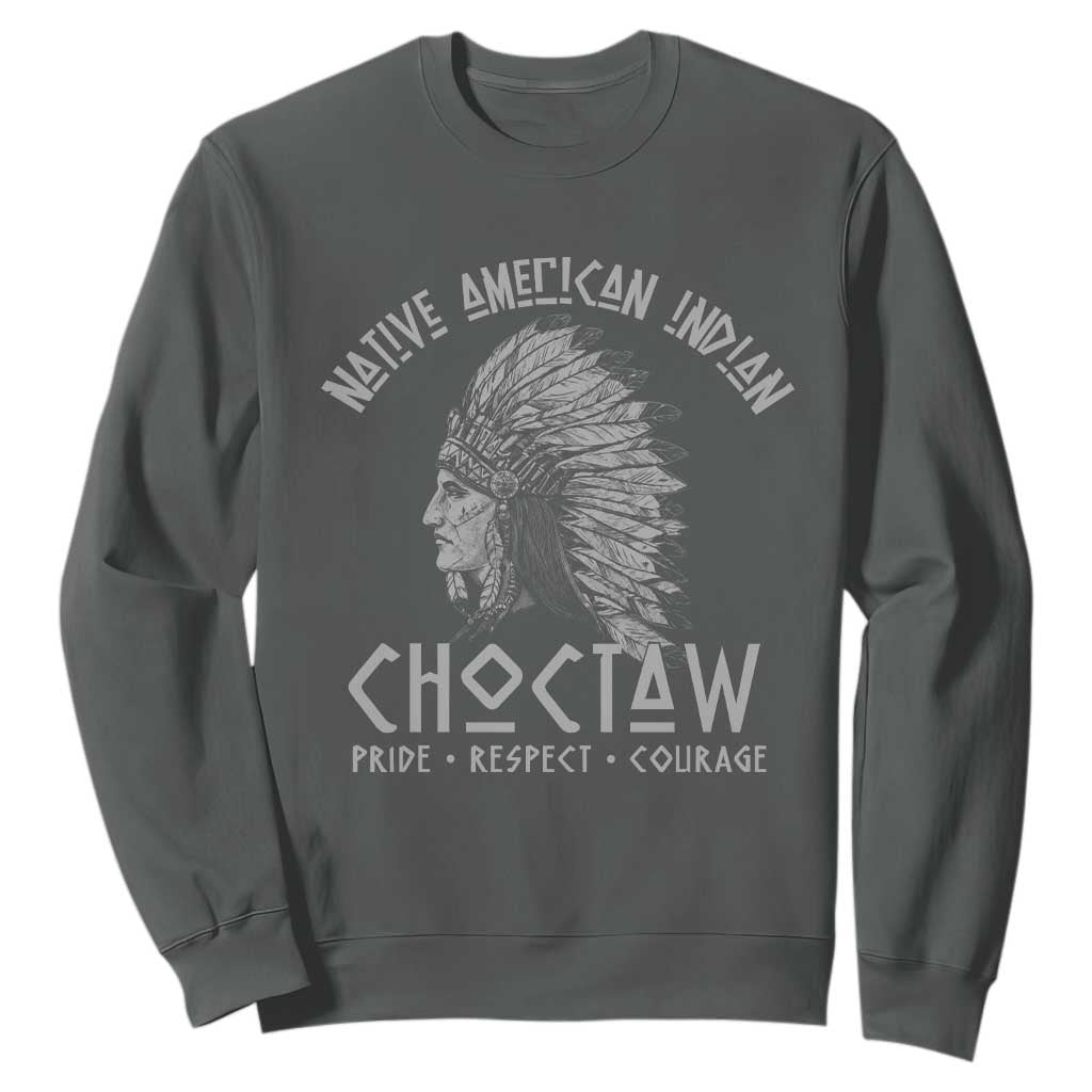 Choctaw Native American Indian Pride Indigenous Tribe Sweatshirt TS14 Dark Heather Print Your Wear