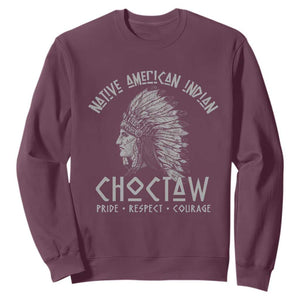 Choctaw Native American Indian Pride Indigenous Tribe Sweatshirt TS14 Maroon Print Your Wear