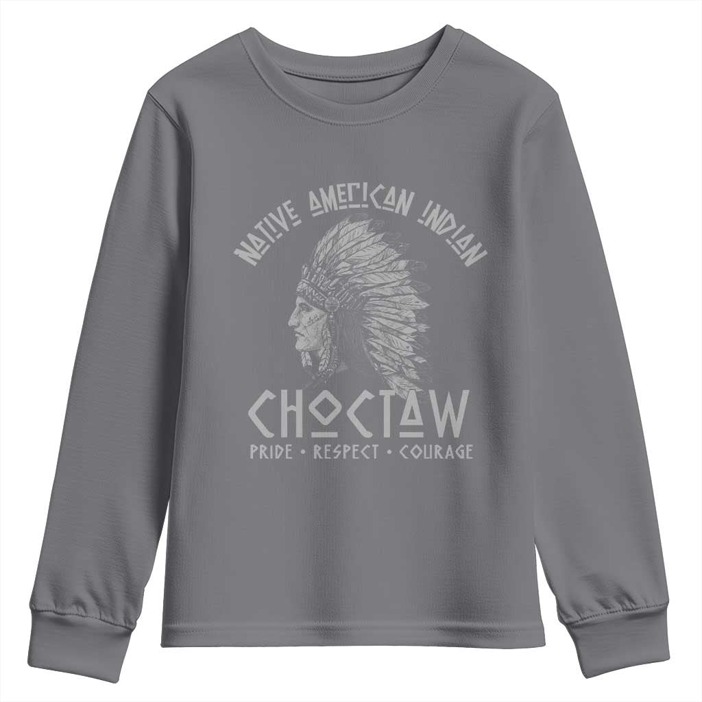 Choctaw Native American Indian Pride Indigenous Tribe Youth Sweatshirt TS14 Charcoal Print Your Wear