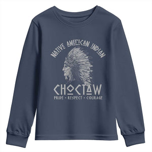 Choctaw Native American Indian Pride Indigenous Tribe Youth Sweatshirt TS14 Navy Print Your Wear