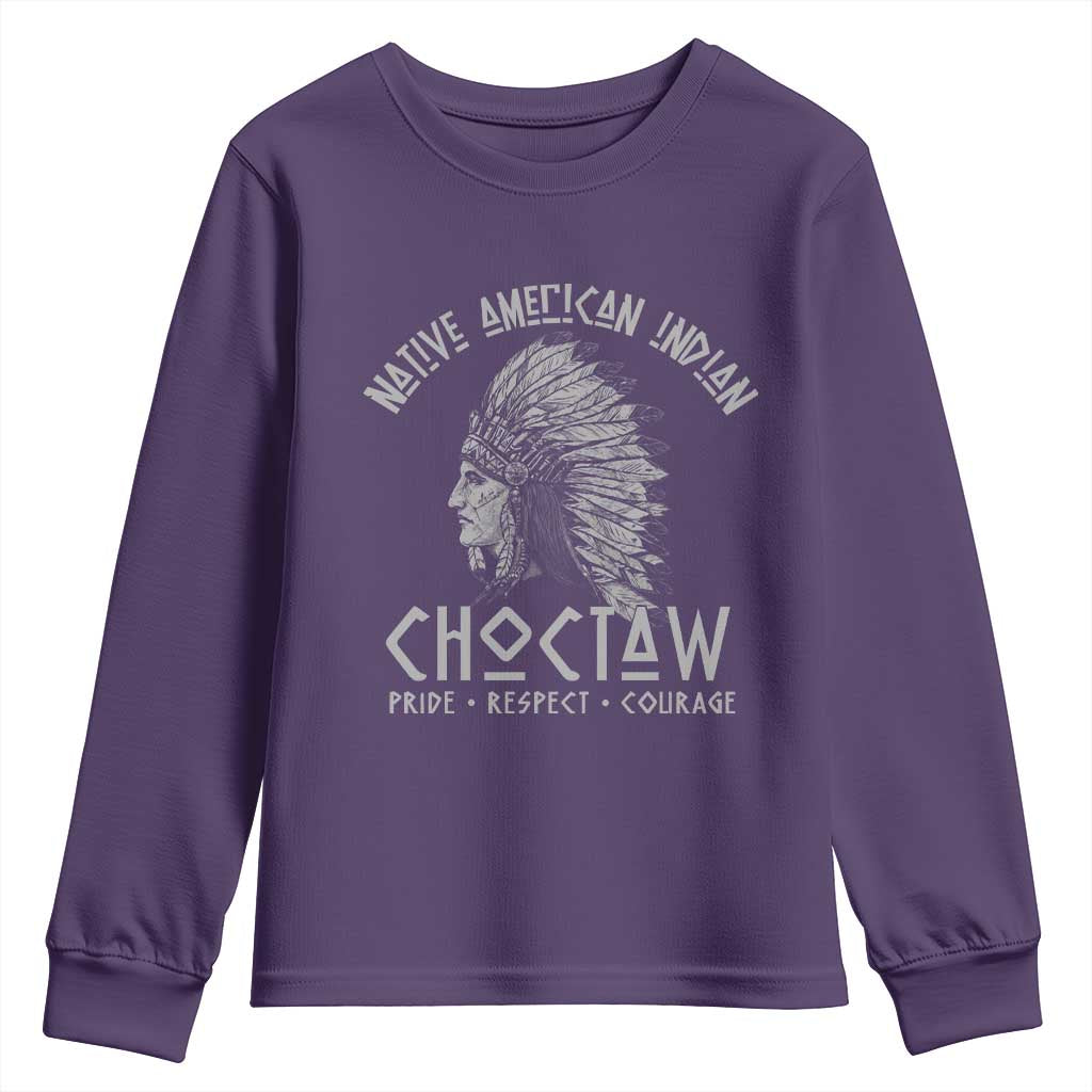Choctaw Native American Indian Pride Indigenous Tribe Youth Sweatshirt TS14 Purple Print Your Wear