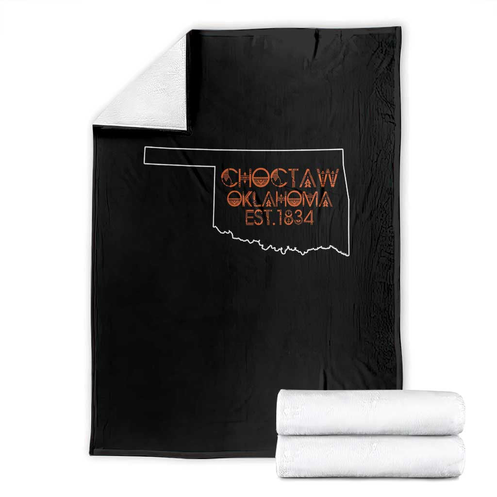 Choctaw Oklahoma OK Map Established 1834 Throw Blanket TS14 Black Print Your Wear
