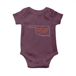 Choctaw Oklahoma OK Map Established 1834 Baby Onesie TS14 Maroon Print Your Wear