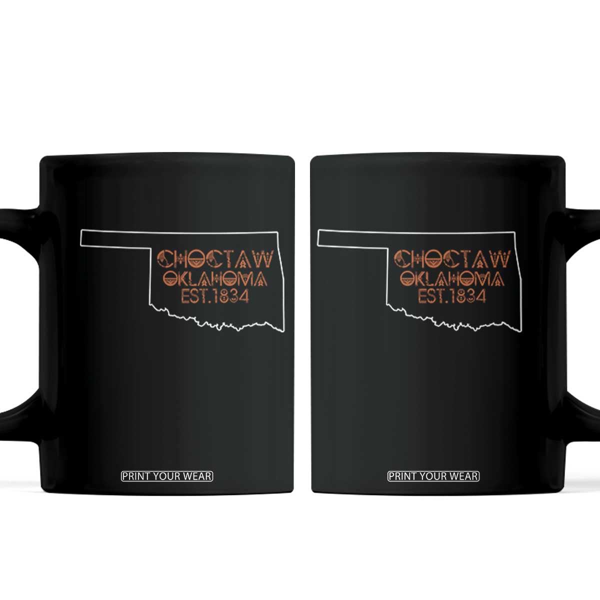 Choctaw Oklahoma OK Map Established 1834 Coffee Mug TS14 Black Print Your Wear