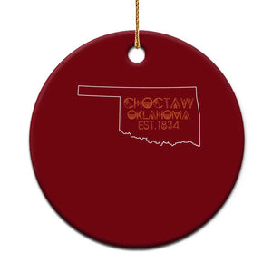 Choctaw Oklahoma OK Map Established 1834 Ceramic Ornament TS14 1pc Red Print Your Wear