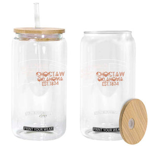 Choctaw Oklahoma OK Map Established 1834 Glass Can TS14 Print Your Wear