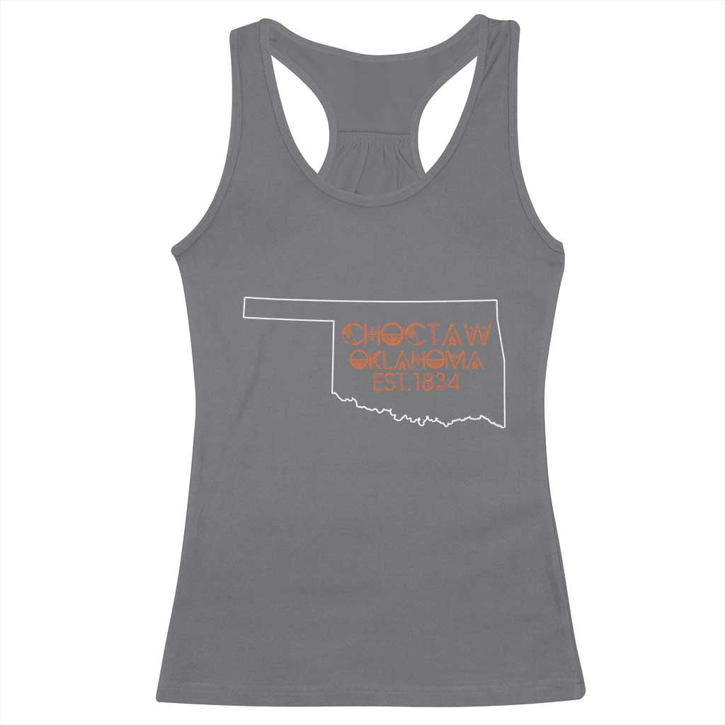 Choctaw Oklahoma OK Map Established 1834 Racerback Tank Top TS14 Charcoal Print Your Wear