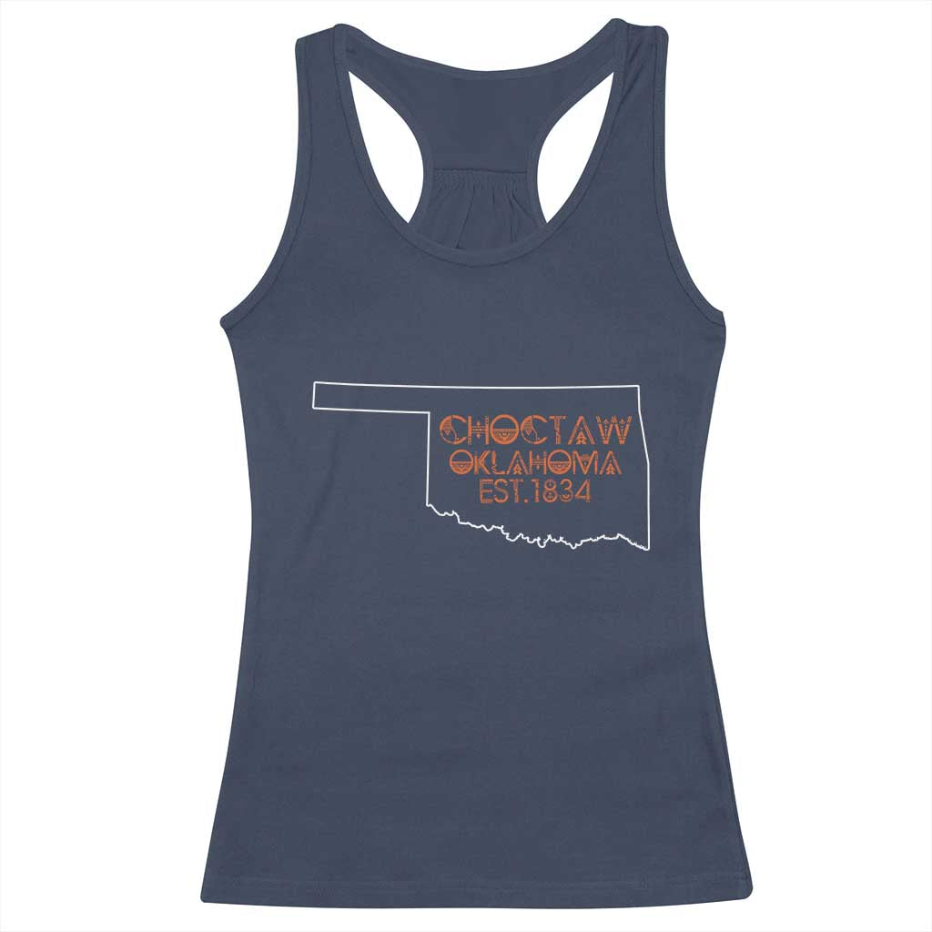 Choctaw Oklahoma OK Map Established 1834 Racerback Tank Top TS14 Navy Print Your Wear