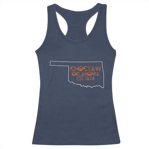 Choctaw Oklahoma OK Map Established 1834 Racerback Tank Top TS14 Navy Print Your Wear
