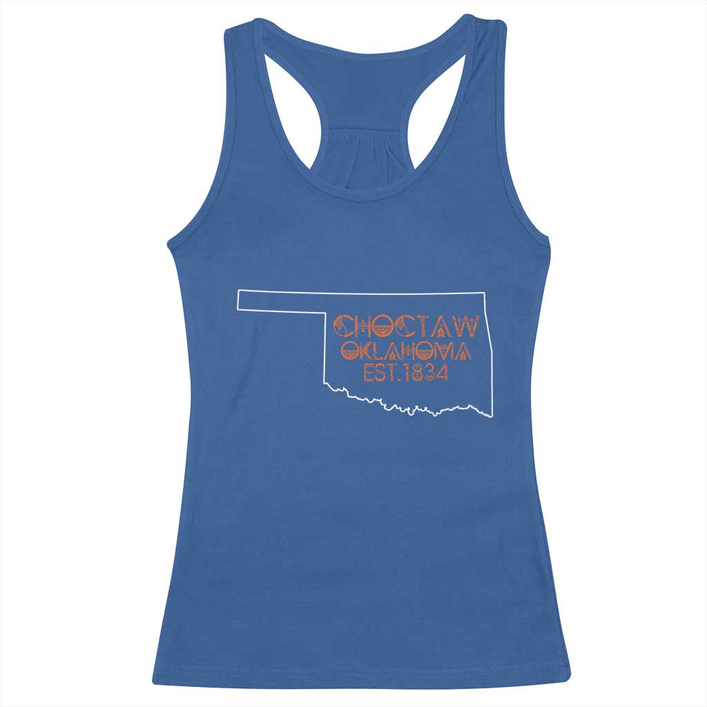 Choctaw Oklahoma OK Map Established 1834 Racerback Tank Top TS14 Royal Blue Print Your Wear