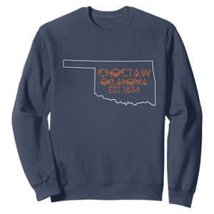 Choctaw Oklahoma OK Map Established 1834 Sweatshirt TS14 Navy Print Your Wear