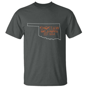 Choctaw Oklahoma OK Map Established 1834 T Shirt TS14 Dark Heather Print Your Wear
