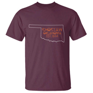 Choctaw Oklahoma OK Map Established 1834 T Shirt TS14 Maroon Print Your Wear