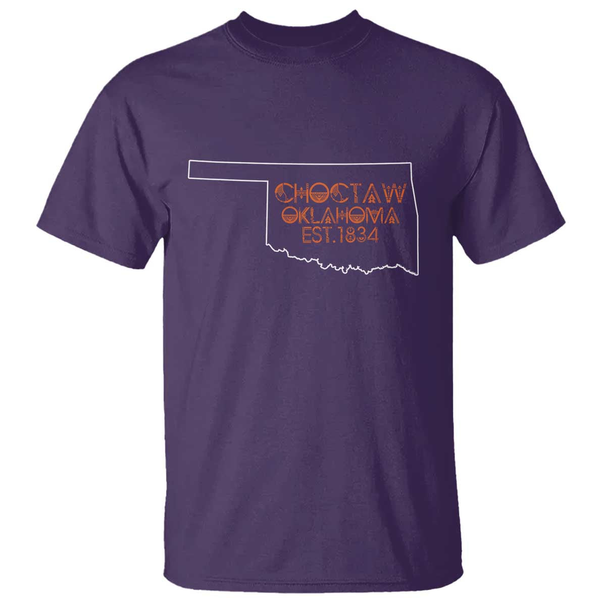 Choctaw Oklahoma OK Map Established 1834 T Shirt TS14 Purple Print Your Wear