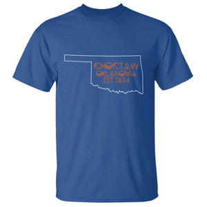 Choctaw Oklahoma OK Map Established 1834 T Shirt TS14 Royal Blue Print Your Wear