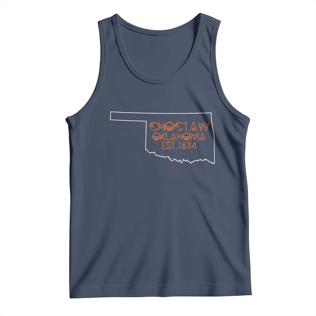 Choctaw Oklahoma OK Map Established 1834 Tank Top TS14 Navy Print Your Wear