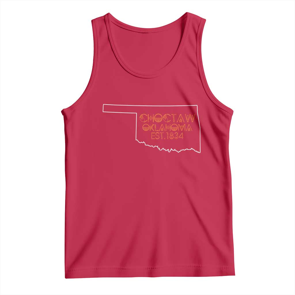 Choctaw Oklahoma OK Map Established 1834 Tank Top TS14 Red Print Your Wear
