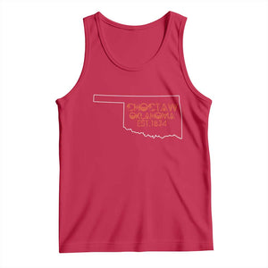 Choctaw Oklahoma OK Map Established 1834 Tank Top TS14 Red Print Your Wear