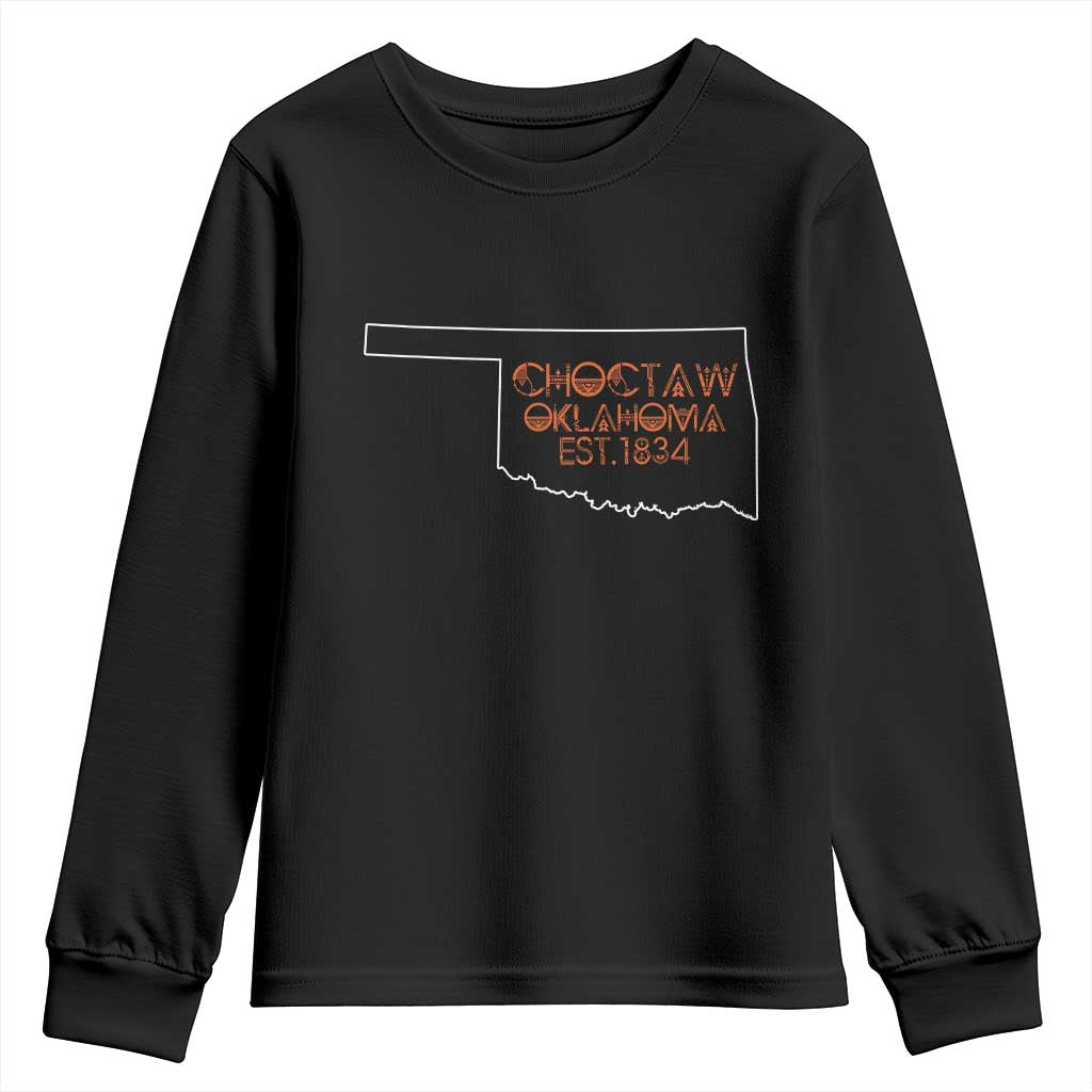 Choctaw Oklahoma OK Map Established 1834 Youth Sweatshirt TS14 Black Print Your Wear