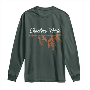 Choctaw Oklahoma OK Pride Native American Long Sleeve Shirt TS14 Dark Forest Green Print Your Wear