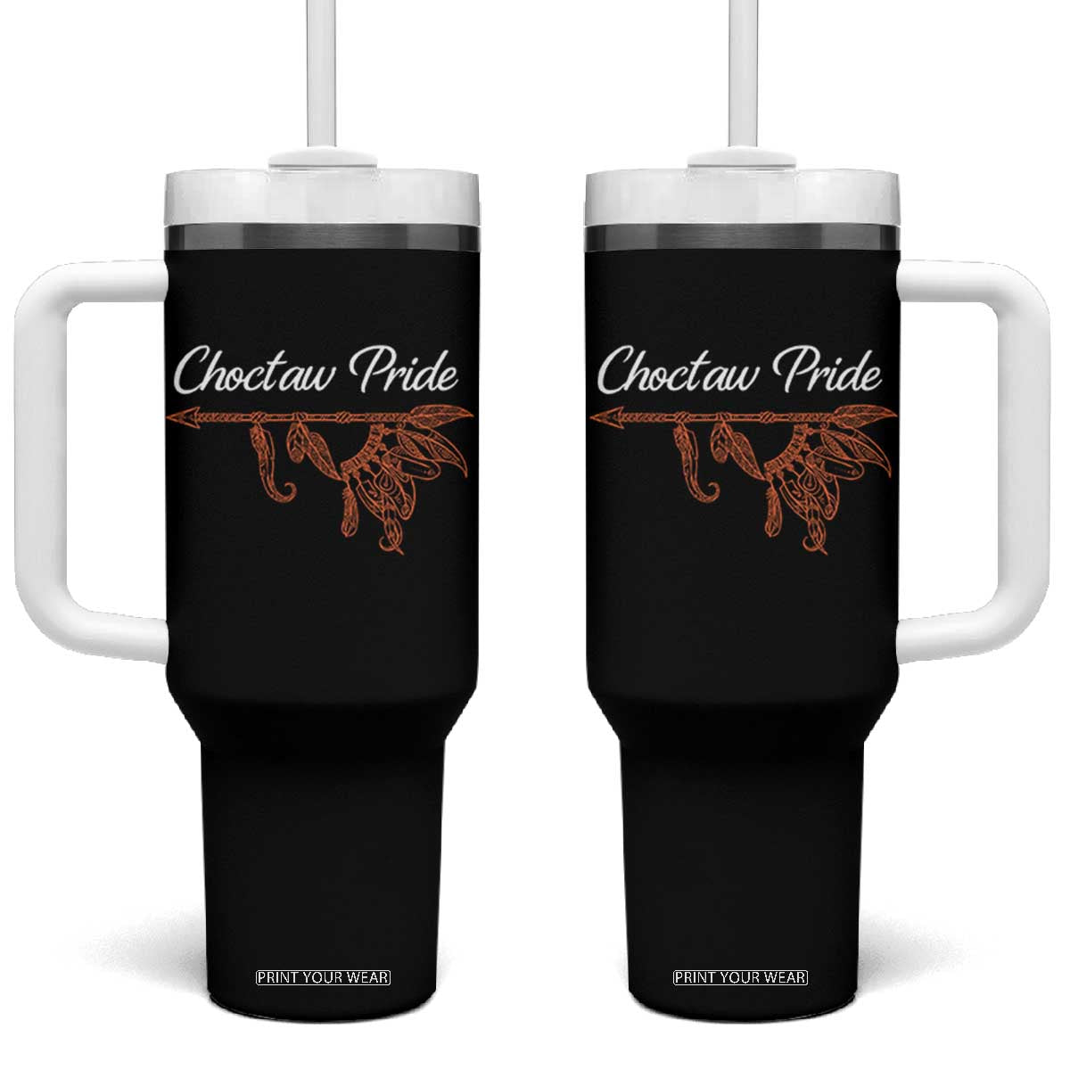 Choctaw Oklahoma OK Pride Native American Tumbler With Handle TS14 One Size: 40 oz Black Print Your Wear
