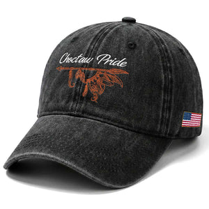 Choctaw Oklahoma OK Pride Native American Washed Cotton Baseball Cap TS14 Print Your Wear