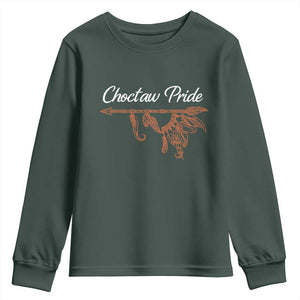 Choctaw Oklahoma OK Pride Native American Youth Sweatshirt TS14 Dark Forest Green Print Your Wear