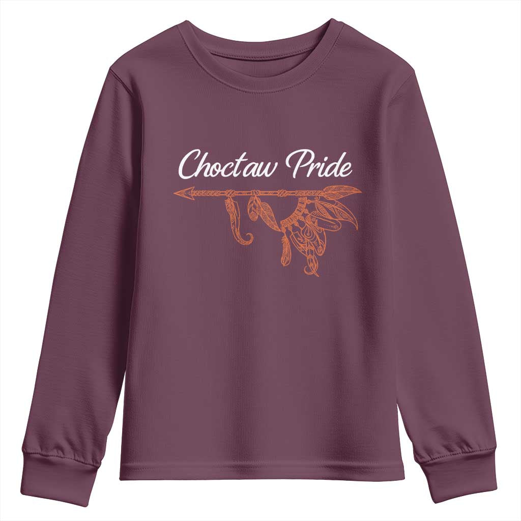 Choctaw Oklahoma OK Pride Native American Youth Sweatshirt TS14 Maroon Print Your Wear