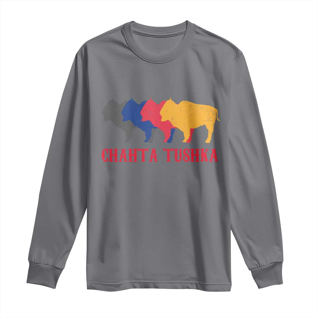 Choctaw Native American Chahta Tushka Long Sleeve Shirt TS14 Charcoal Print Your Wear