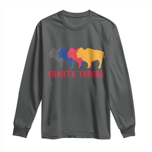 Choctaw Native American Chahta Tushka Long Sleeve Shirt TS14 Dark Heather Print Your Wear