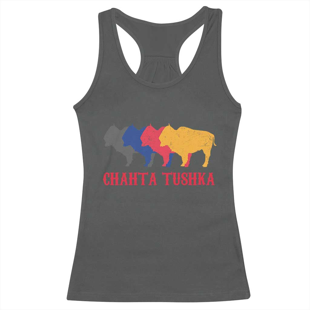 Choctaw Native American Chahta Tushka Racerback Tank Top TS14 Dark Heather Print Your Wear