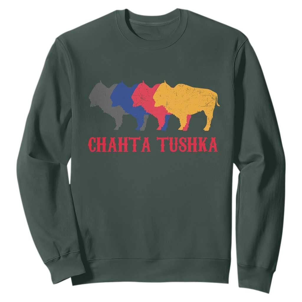 Choctaw Native American Chahta Tushka Sweatshirt TS14 Dark Forest Green Print Your Wear