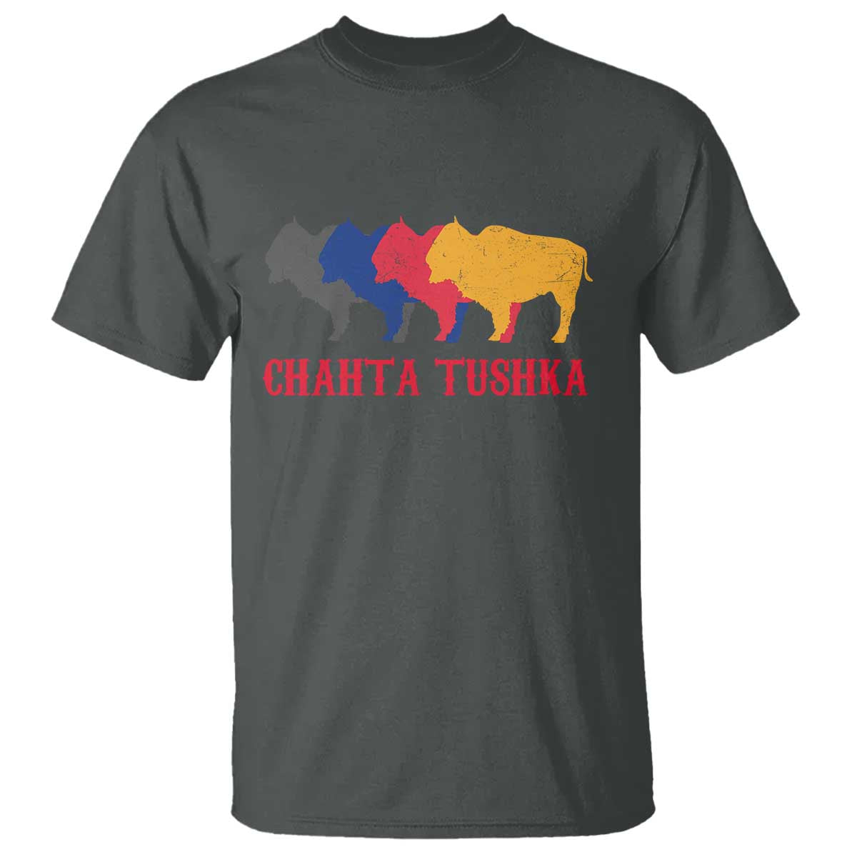 Choctaw Native American Chahta Tushka T Shirt TS14 Dark Heather Print Your Wear