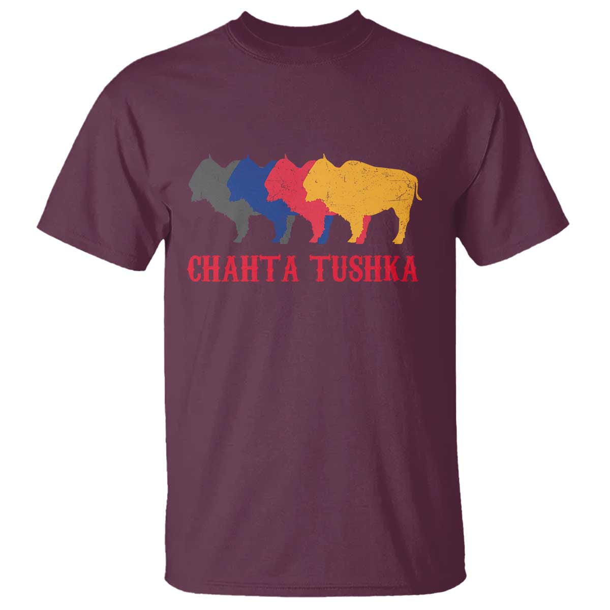 Choctaw Native American Chahta Tushka T Shirt TS14 Maroon Print Your Wear